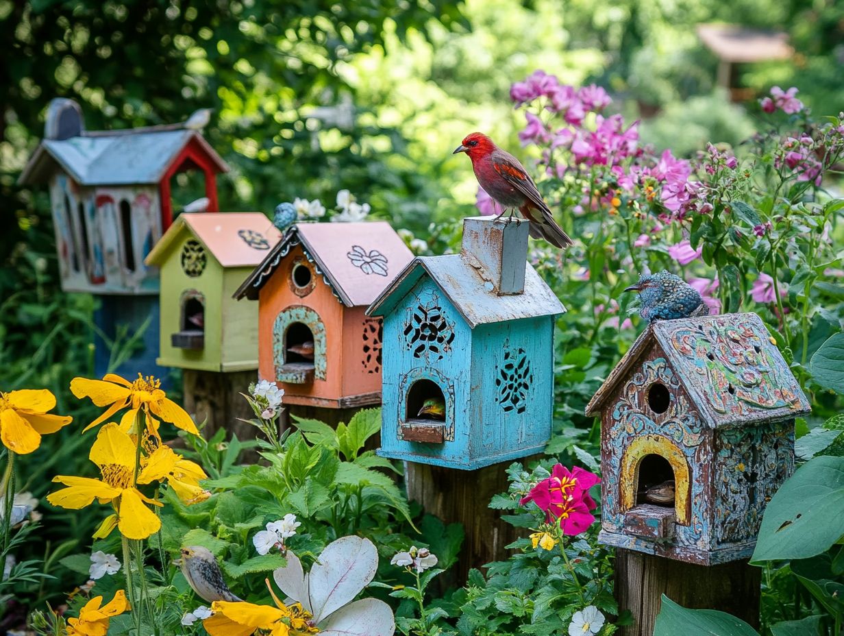 Image of vintage birdhouses that enhance your yard