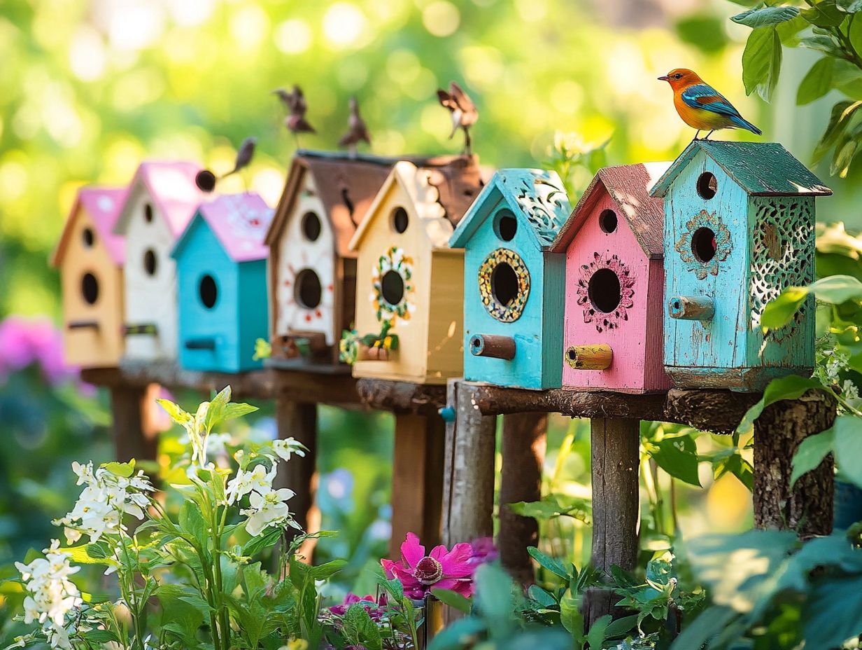 A beautifully crafted rustic birdhouse made from reclaimed wood, blending perfectly into a garden setting.