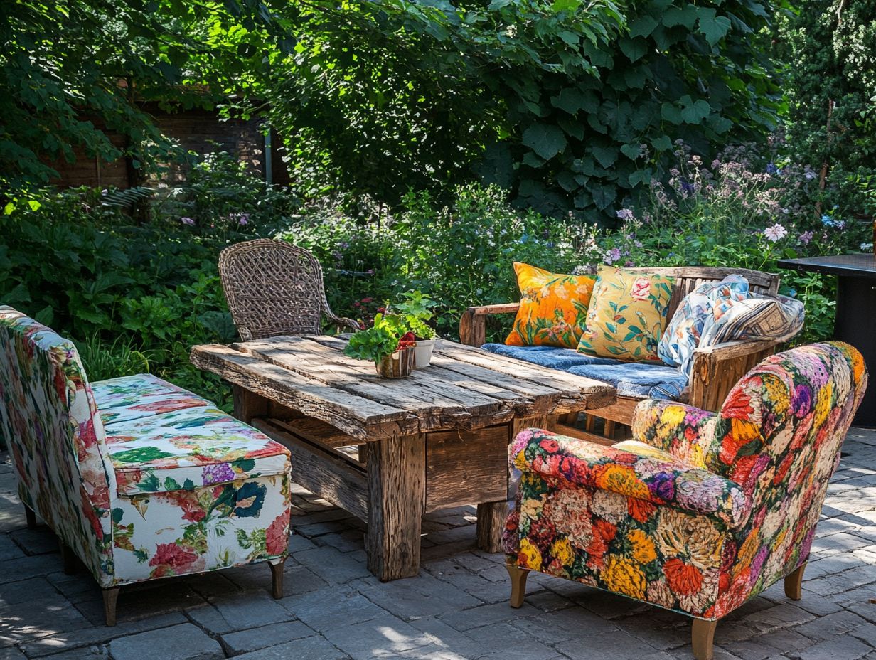 A beautiful wooden porch swing on a vintage patio, perfect for relaxing.