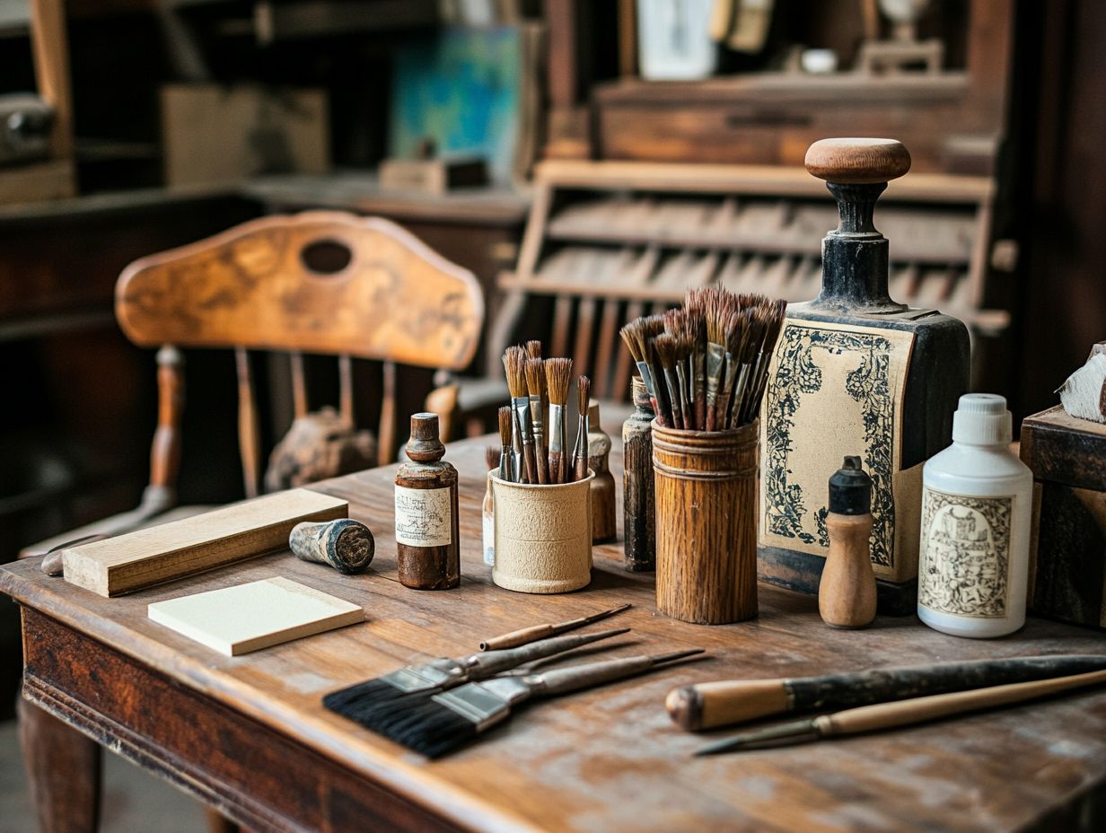 Image depicting essential vintage furniture restoration supplies