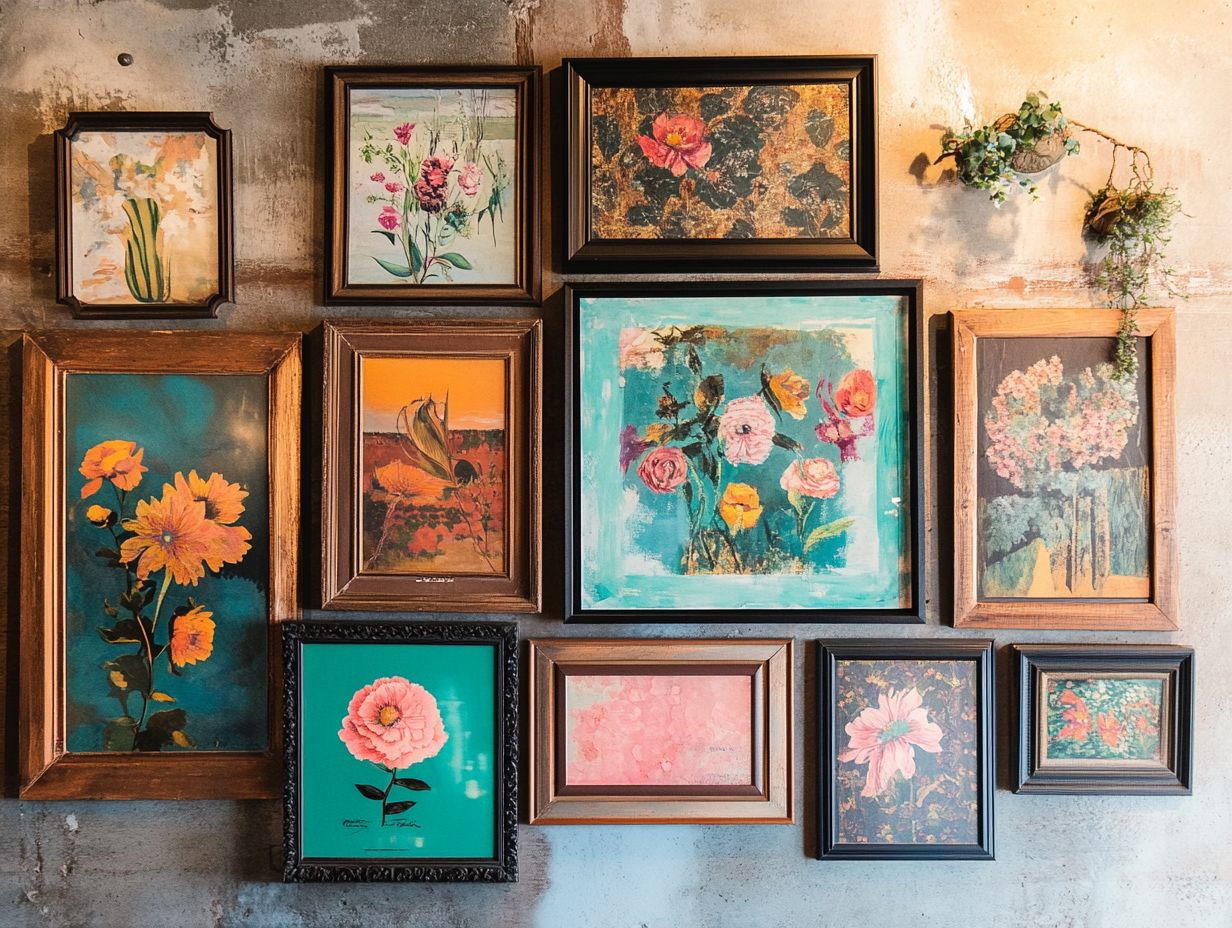 Creative display ideas for vintage wall art in home decor