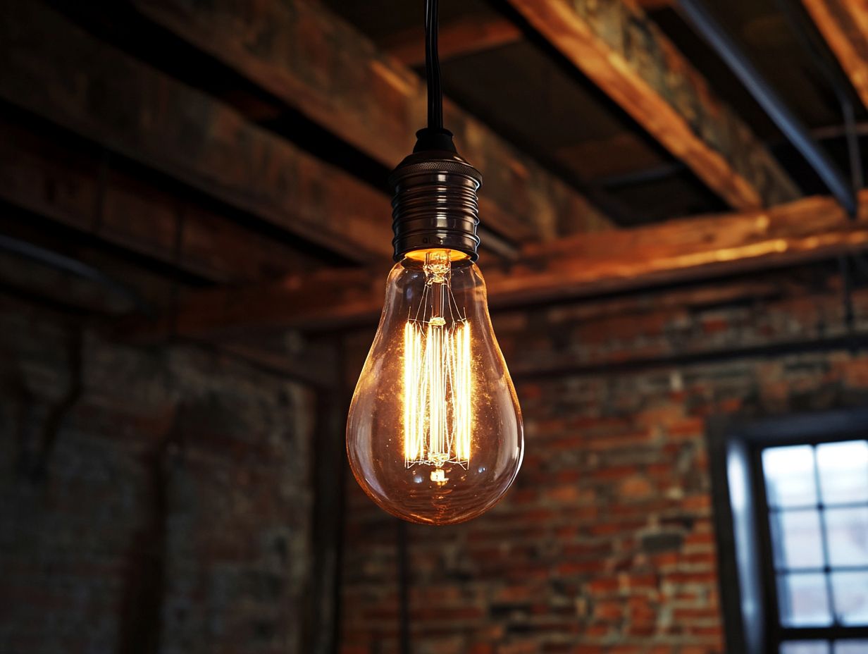 A warm, glowing vintage Edison bulb showcasing its unique design.