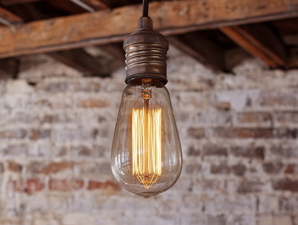 Image illustrating key takeaways about vintage Edison bulbs