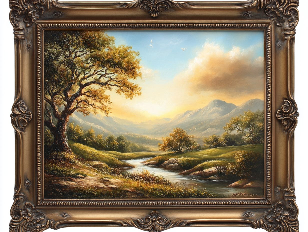 Graphic depicting frequently asked questions about vintage landscape wall art