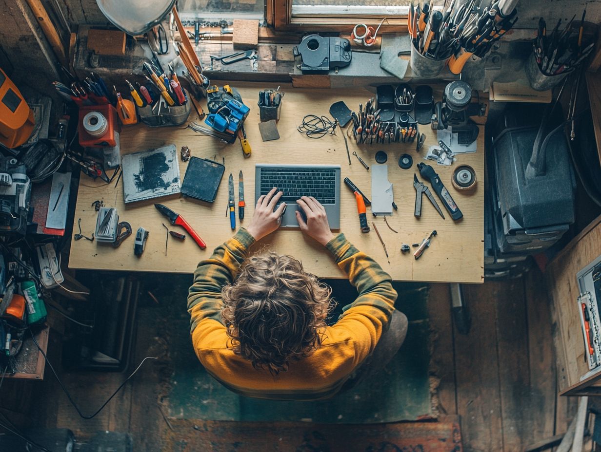 Person wearing protective gear in a DIY restoration project