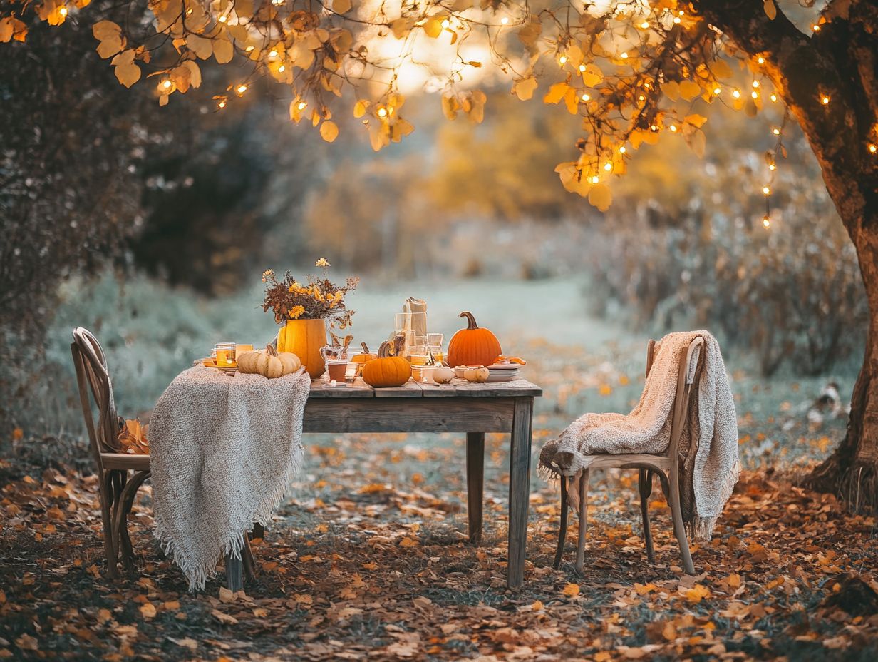 A beautiful color palette featuring autumn hues for vintage outdoor decor