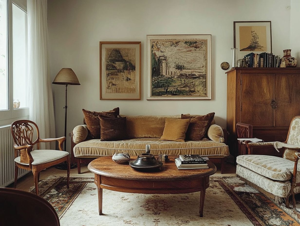 A visual representation of mixing vintage furniture and antiques