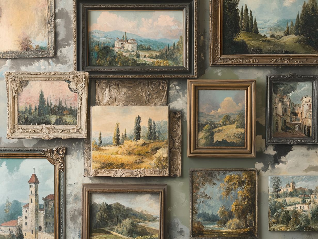 Collage of top 10 vintage wall art inspirations from Europe