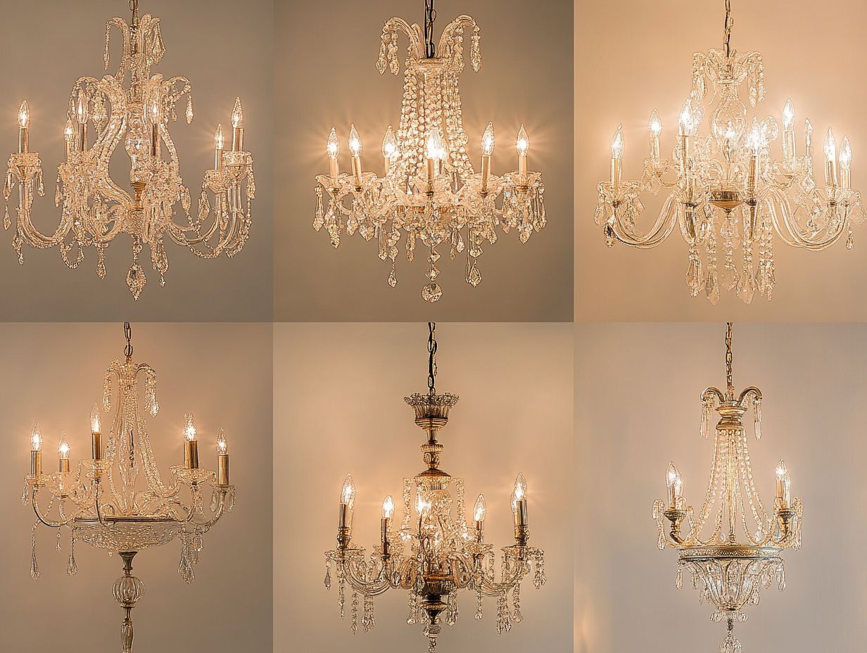 A vintage chandelier showcasing key features like design and materials.