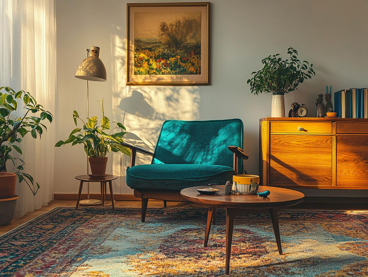 A collage of vintage furniture finds from Etsy