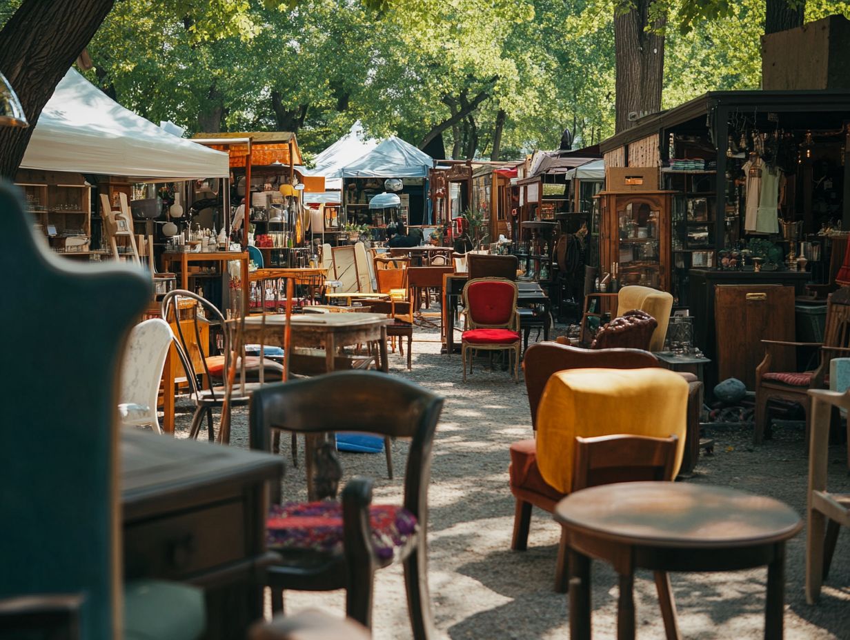 A view of Maizee Mae's Antiques Retail Store and Vintage Flea Market showcasing various vintage items.