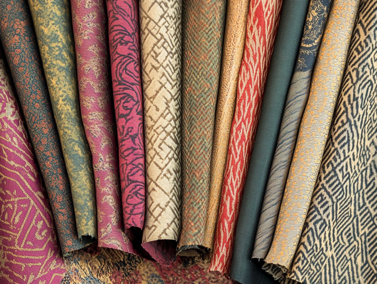 An overview of different vintage fabric weaves, highlighting their unique characteristics.