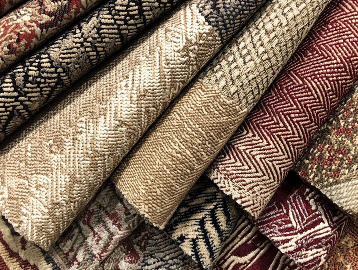 Different types of vintage fabric weaves showcased visually