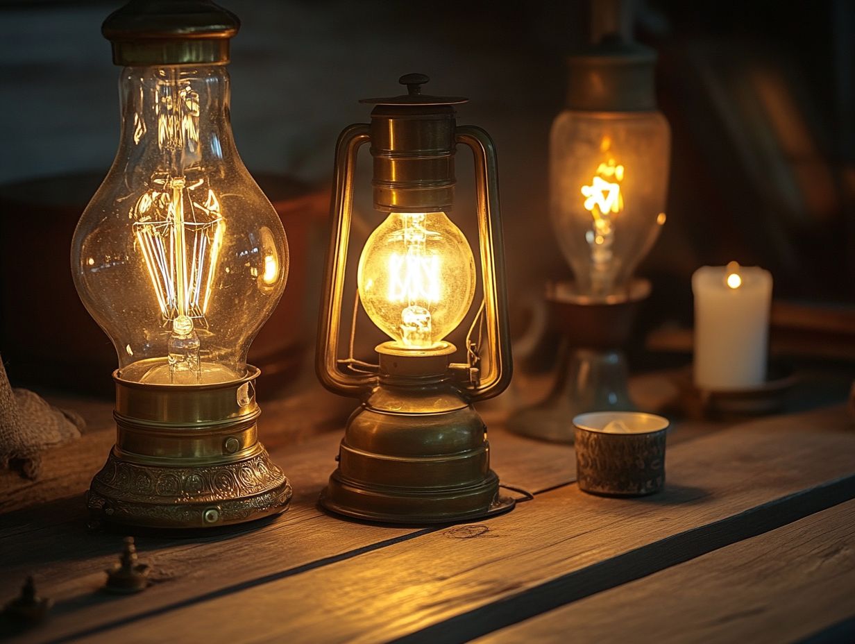 Various styles of Halogen Bulbs suited for vintage lighting