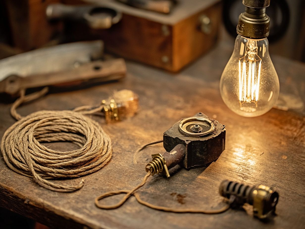 Illustration of key takeaways about vintage lighting wiring