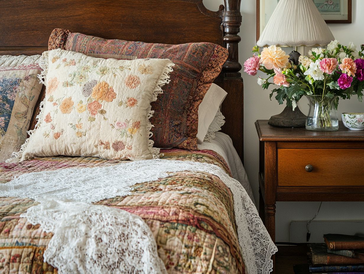 Examples of distinct styles and techniques in vintage quilting