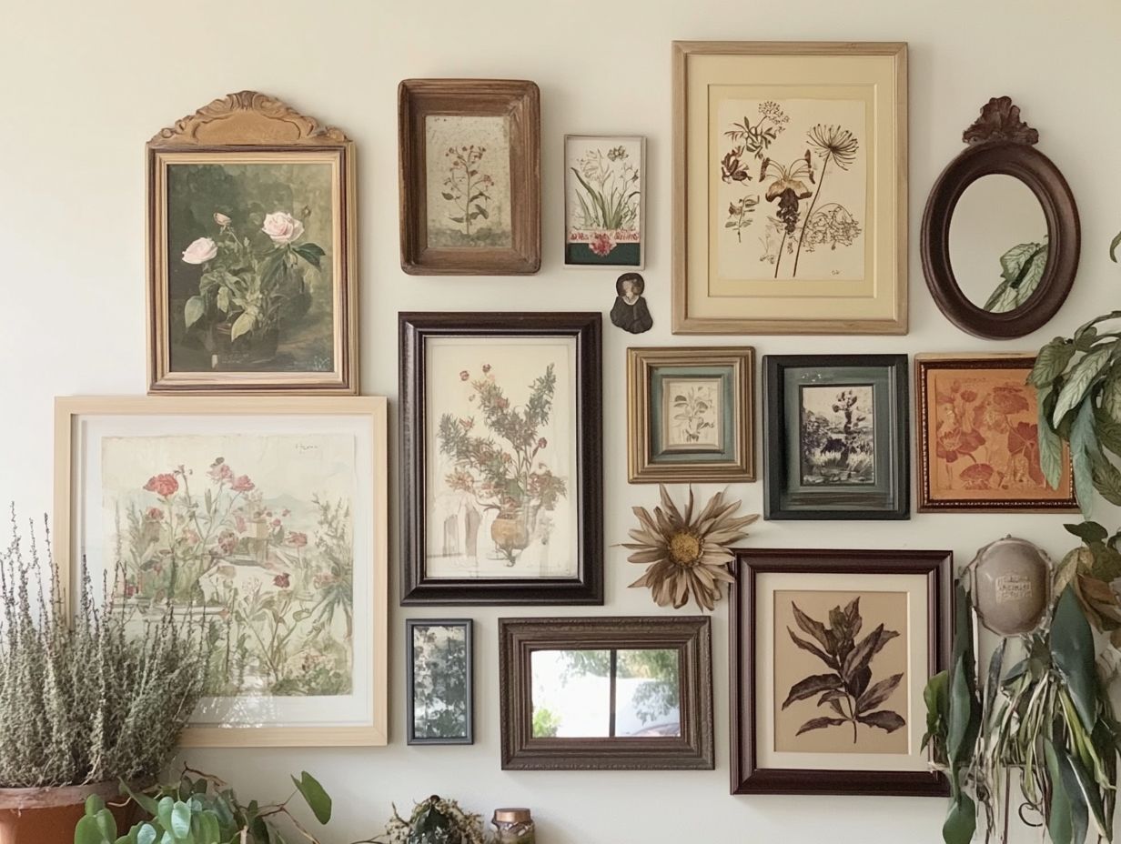 A vibrant display of vintage wall art styles.