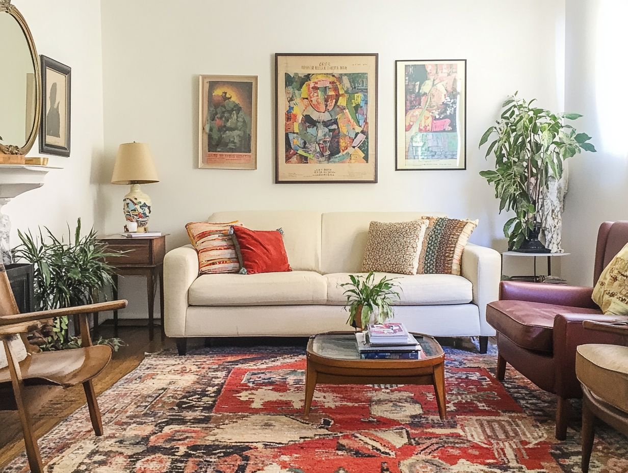 A showcase of various decor styles blending vintage and modern elements
