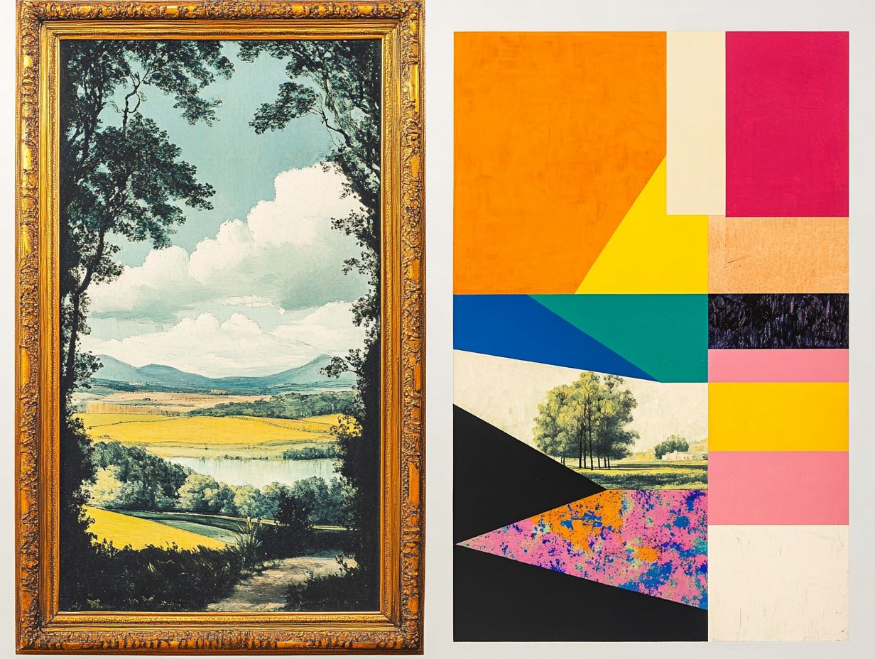 What is the difference between vintage wall art and modern art?