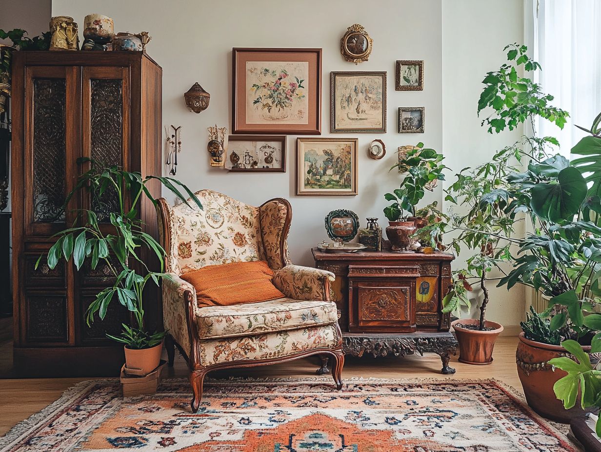 A stylish room showcasing vintage decor.