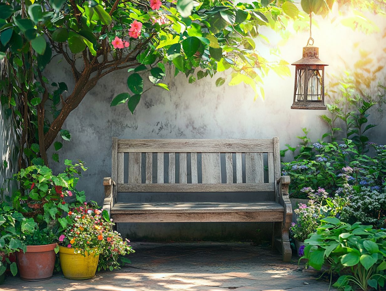 A beautifully arranged patio using natural materials in vintage outdoor decor