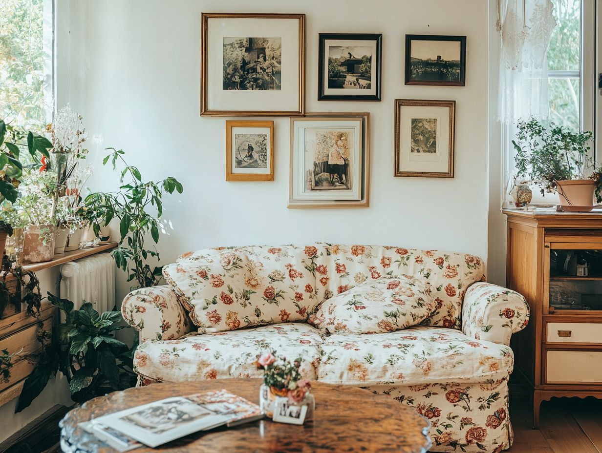 A beautifully arranged display of vintage decor items