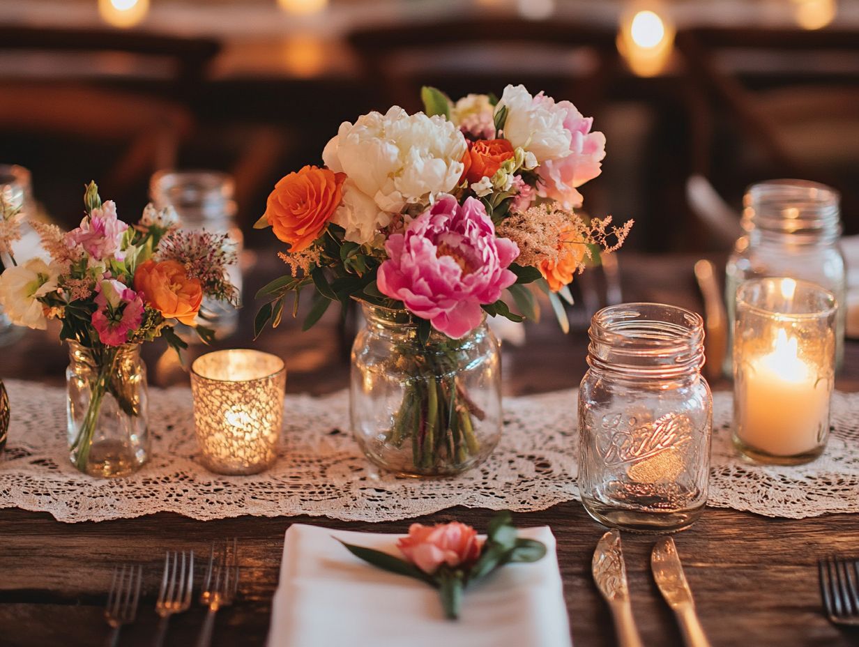 Beautifully arranged vintage decor elements for a wedding theme