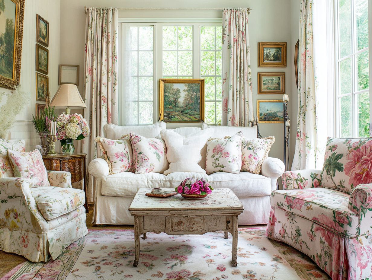 Image illustrating vintage home decor color schemes
