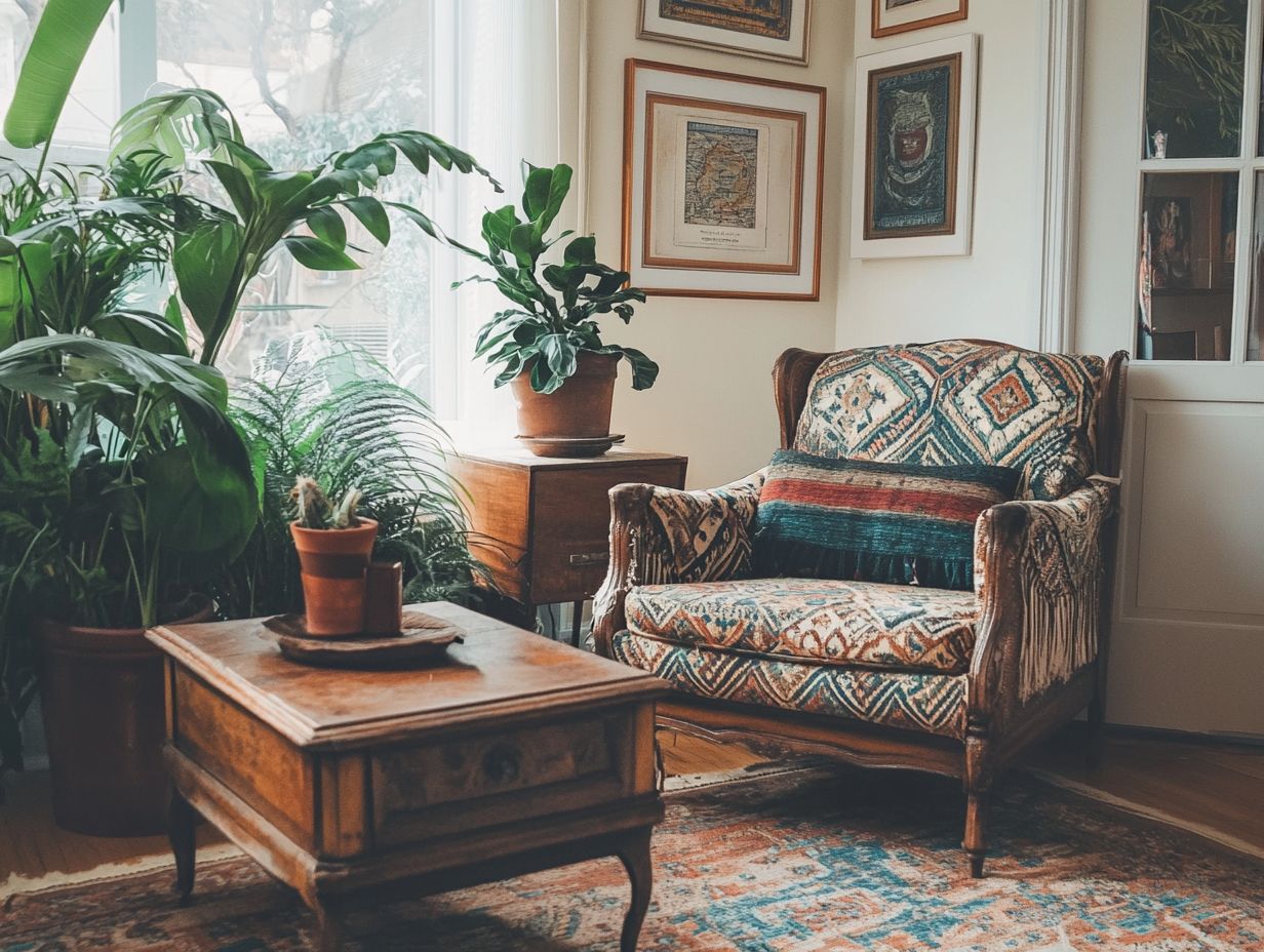 A beautiful vintage room showcasing antique decor and craftsmanship