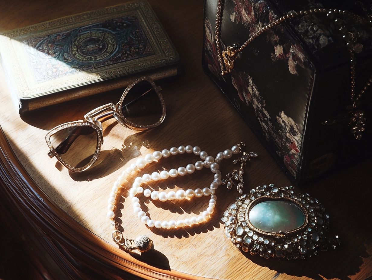 A collection of unique vintage accessories showcasing timeless style.