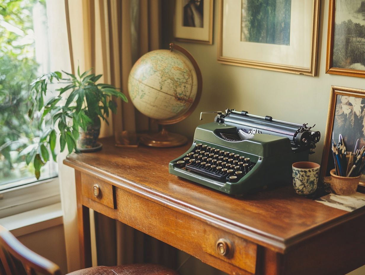 Beautiful vintage decor in home office setting