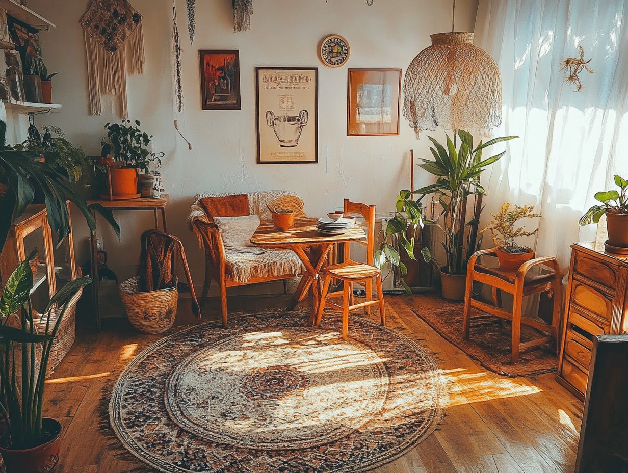 Visual representation of vintage decor benefits for tiny homes.