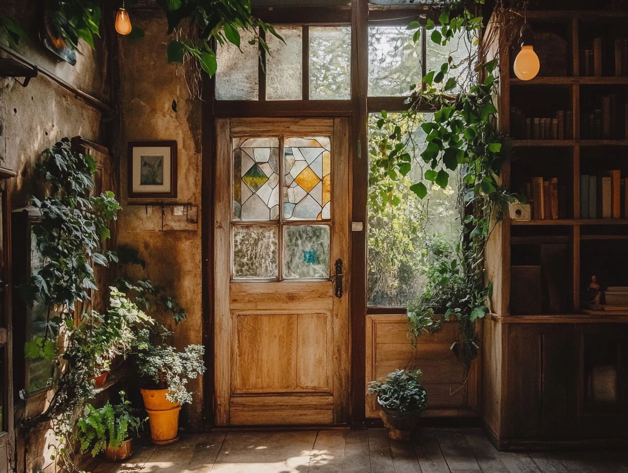 A beautifully restored vintage door enhancing a modern home