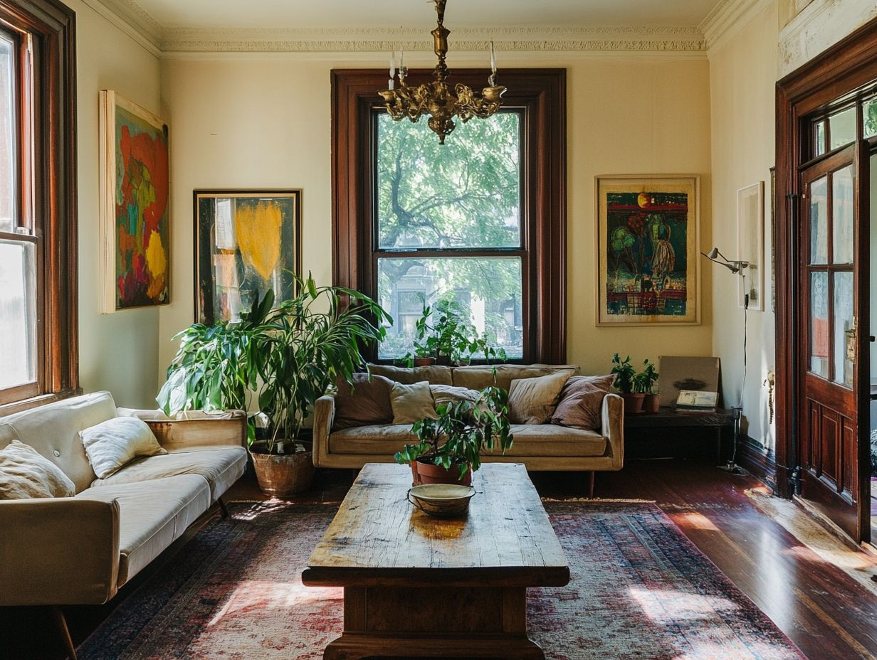 A beautifully designed room showcasing vintage materials and finishes