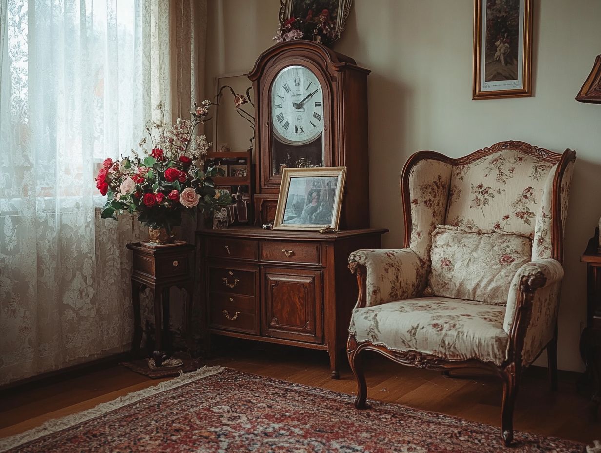 A vintage console table protected from damage