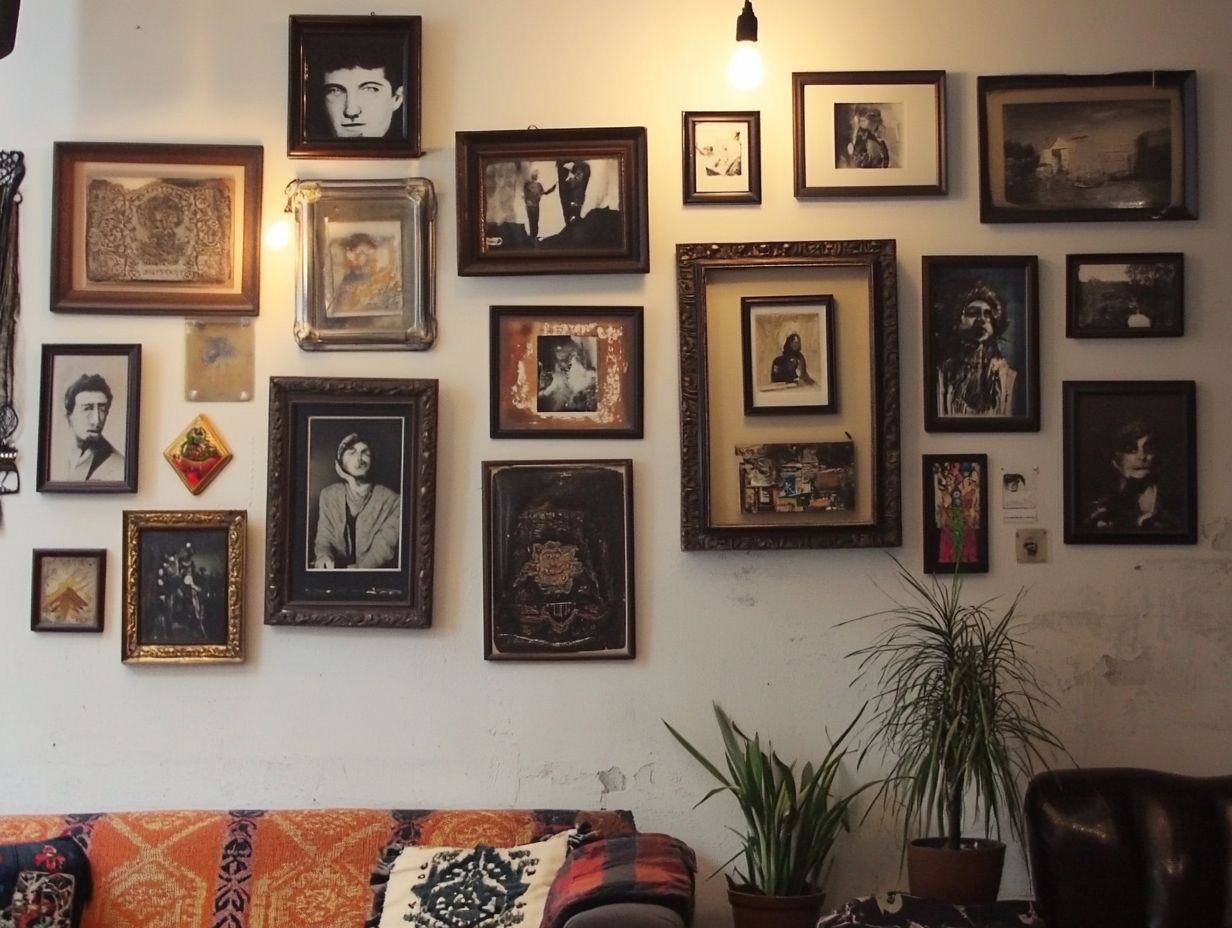 Image depicting frequently asked questions about creating a vintage gallery wall.