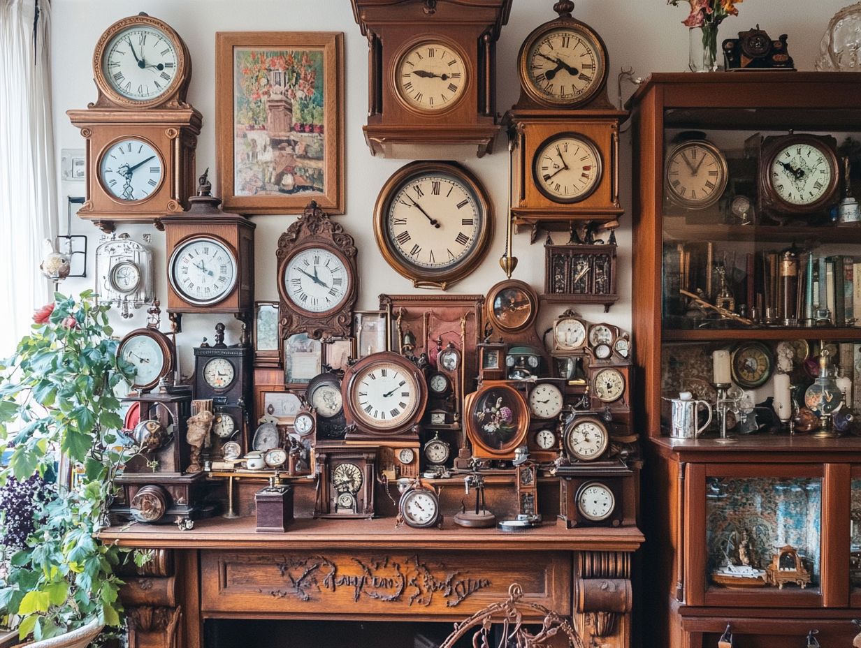 Image illustrating tips for decorating with vintage clocks