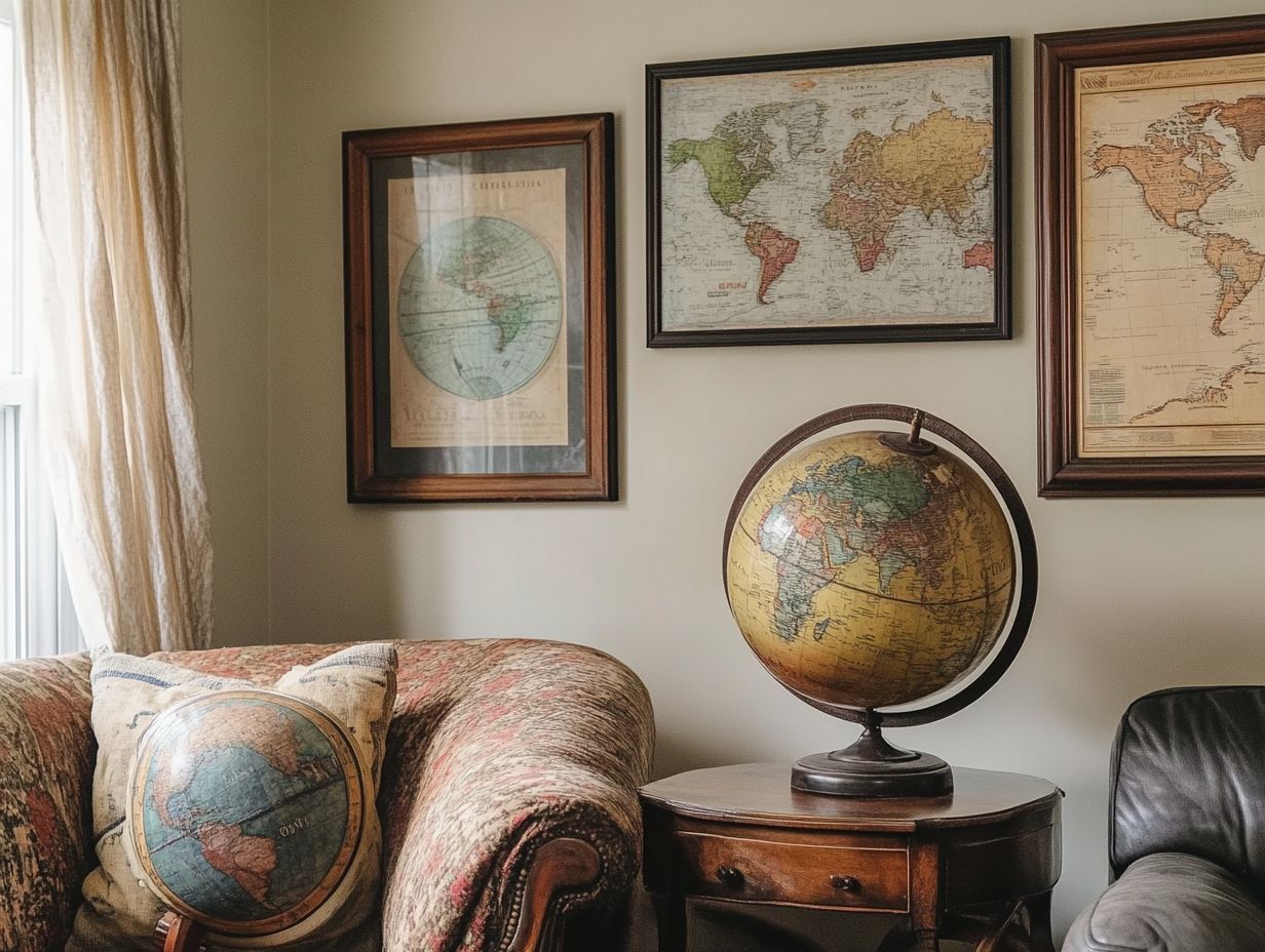 Vintage globe display