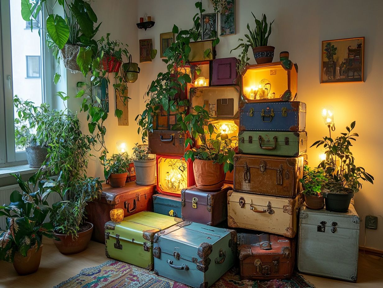 Vintage trunks and suitcases