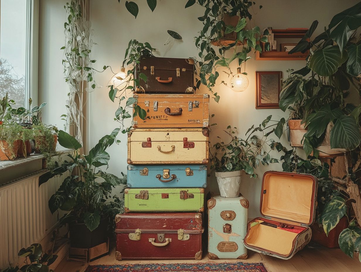 Incorporating vintage trunks and suitcases into home decor