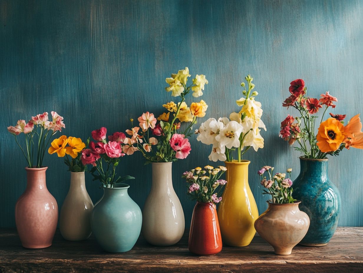 An example of unique vintage vases from a flea market.