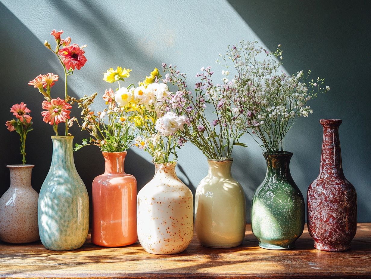 Beautiful vintage vases displayed in elegant home decor