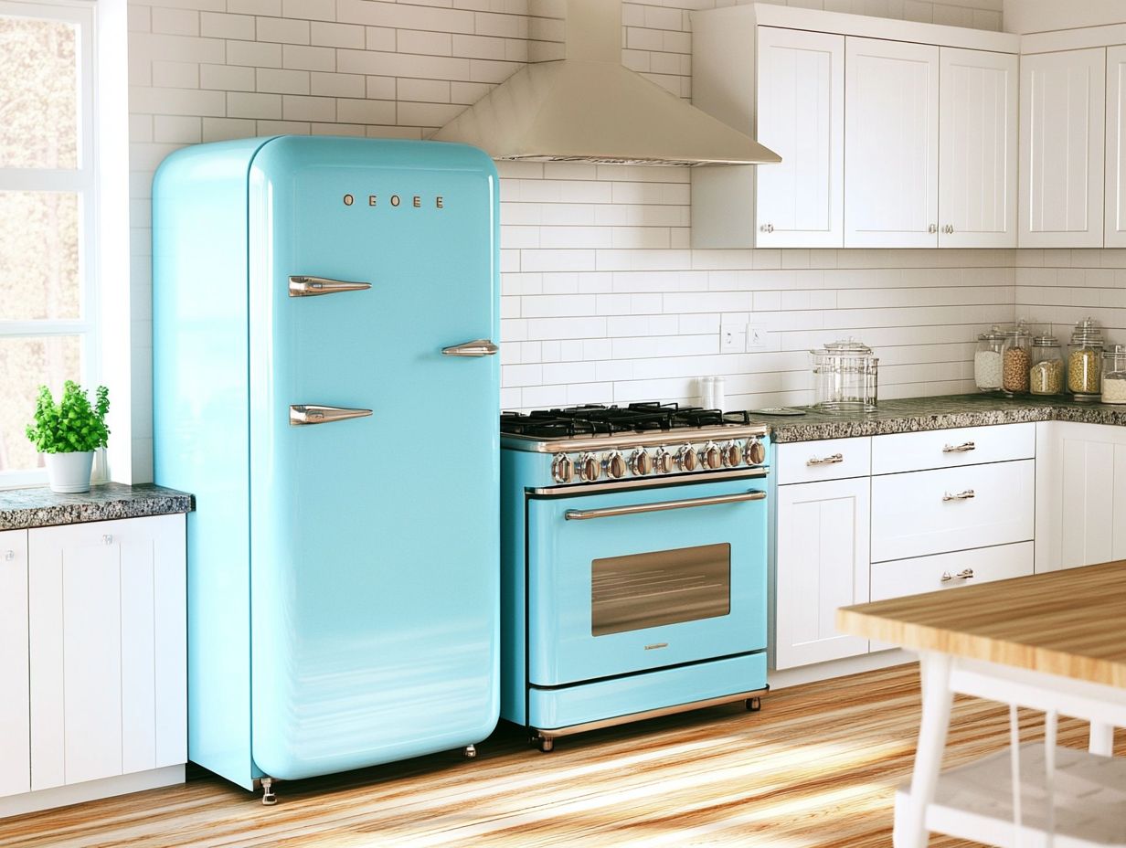Example of vintage appliances enhancing a modern kitchen