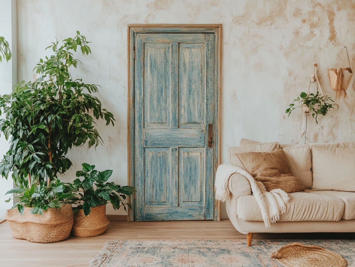 Decorative use of vintage doors in home design