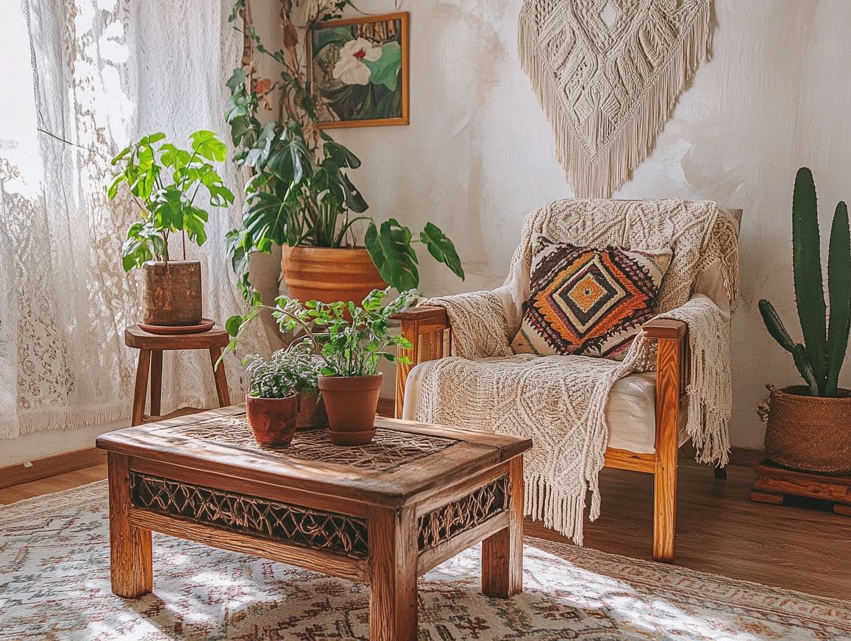 A beautifully decorated living space featuring vintage finds.