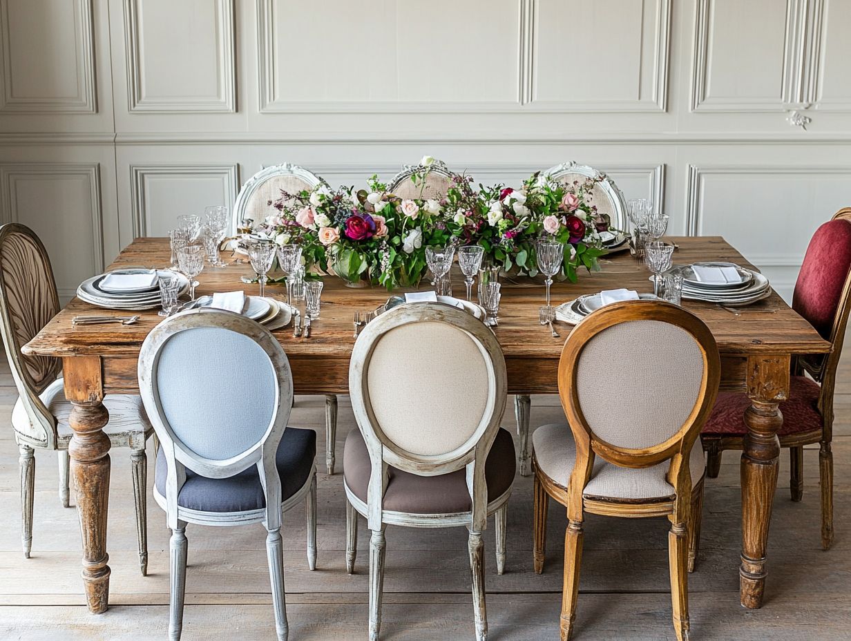 Mixing and matching vintage dining chairs for a unique look