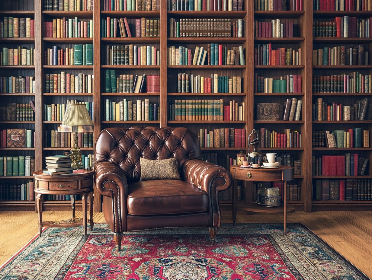 Vintage home library decor ideas