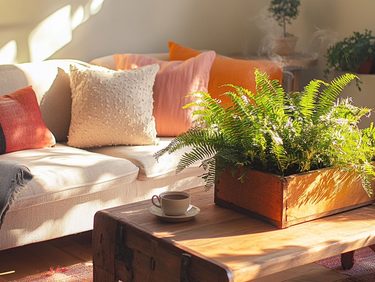 A beautifully styled vintage planter in a modern living room setting