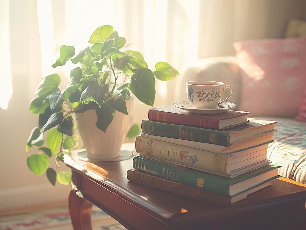 A collection of vintage books displayed elegantly