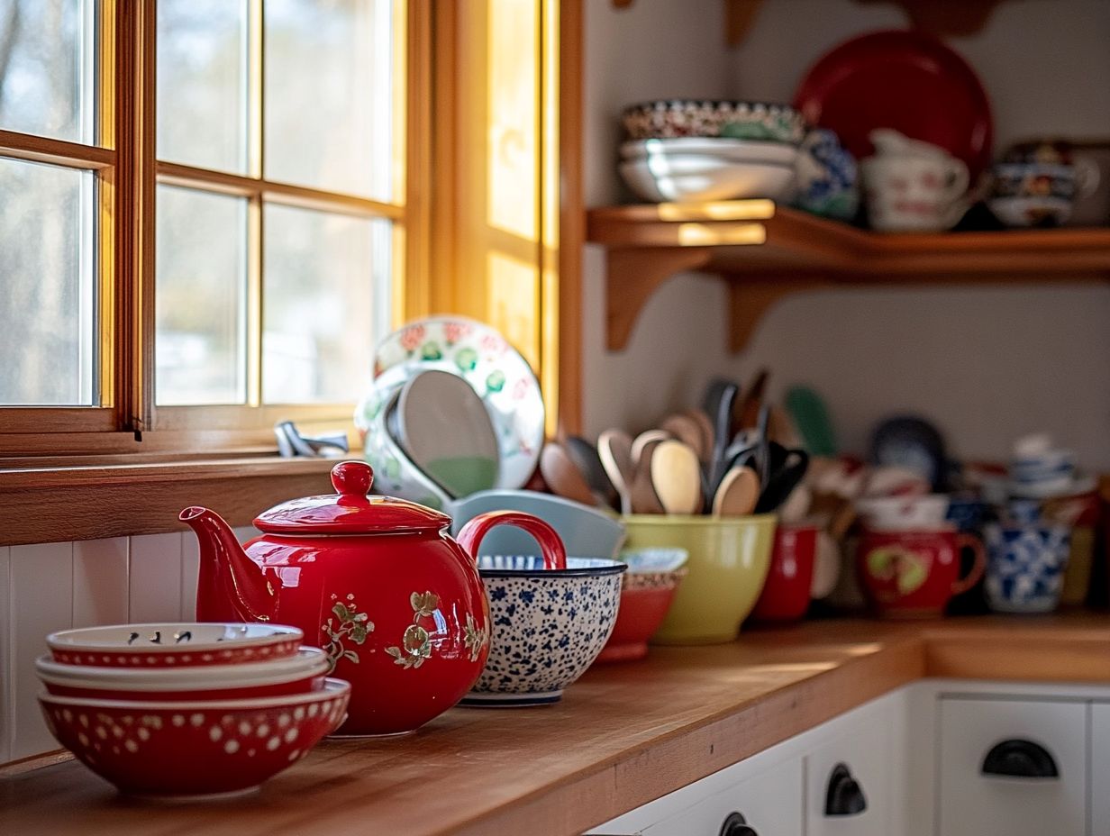 A stylish display of vintage kitchenware in modern decor